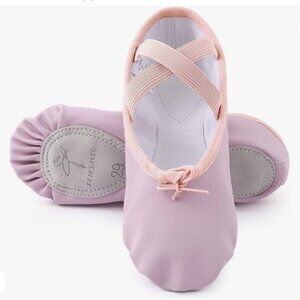 PLIKSUVER Ballet Shoes for Girls Soft Leather Ballet Slippers Split-Sole